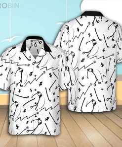 Golf Market Icons Casual Button Down Hawaiian Shirt