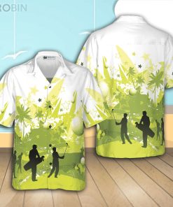 Golf Art Casual Button Down Hawaiian Shirt Golf Art Casual Button Down Hawaiian Shirt