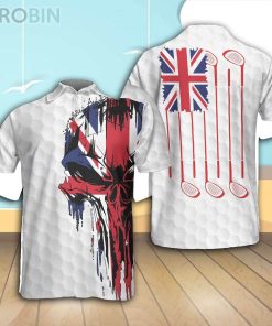 Golf United Kingdom Skull Flag Polo Shirt