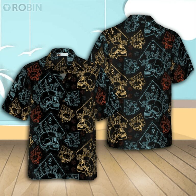 Gothic Skulls In Scrapbooking Button -up Shirt