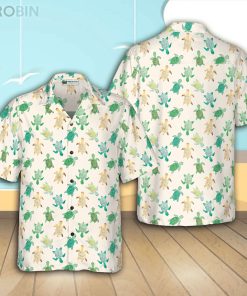 Green Sea Turtle Casual Button Down Hawaiian Shirt