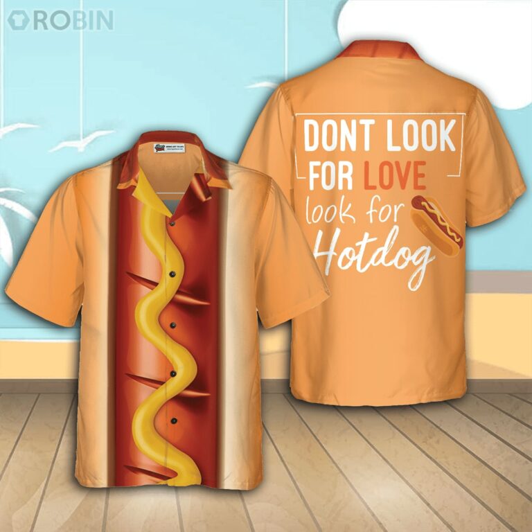 Halloween Hot Dog Costume Button Shirt