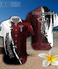 Harlequins Pattern Hawaiian Shirt And Shorts