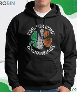 St. Patrick’s Time For Some Shenanigans Clover Funny Party Shirt