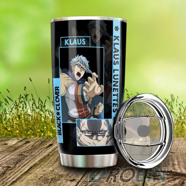Klaus Lunettes Stainless Steel Tumbler Cup Custom Black Clover Anime