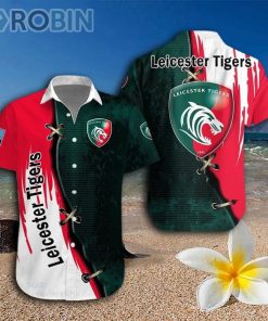 Leicester Tigers Pattern Hawaiian Shirt And Shorts