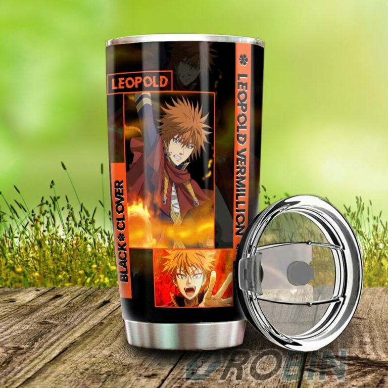 Leopold Vermillion Stainless Steel Tumbler Cup Custom Black Clover Anime