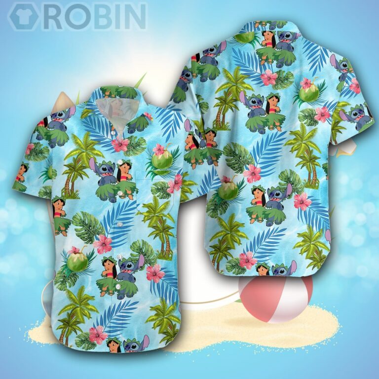 Lilo & Stitch Palm Tree Disney Hawaiian Shirt