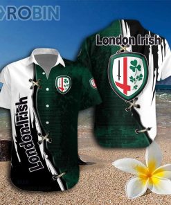 London Irish Pattern Hawaiian Shirt And Shorts