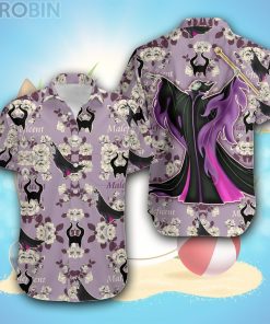 Maleficent Floral Summer Tropical Print Disney Hawaiian Shirt