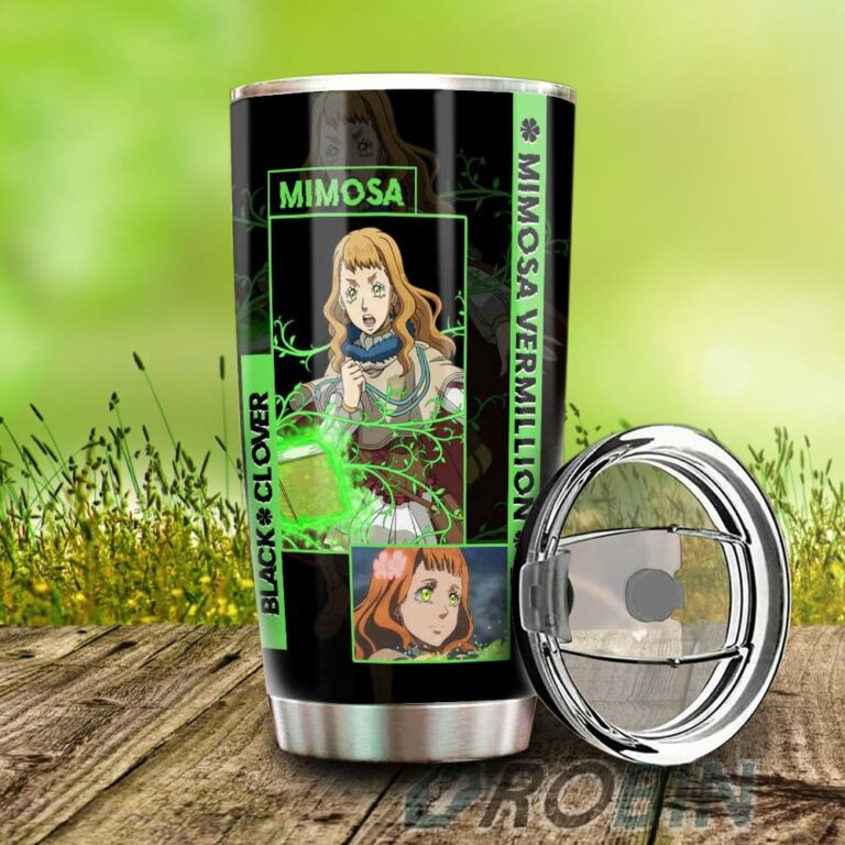 Mimosa Vermillion Stainless Steel Tumbler Cup Custom Black Clover Anime