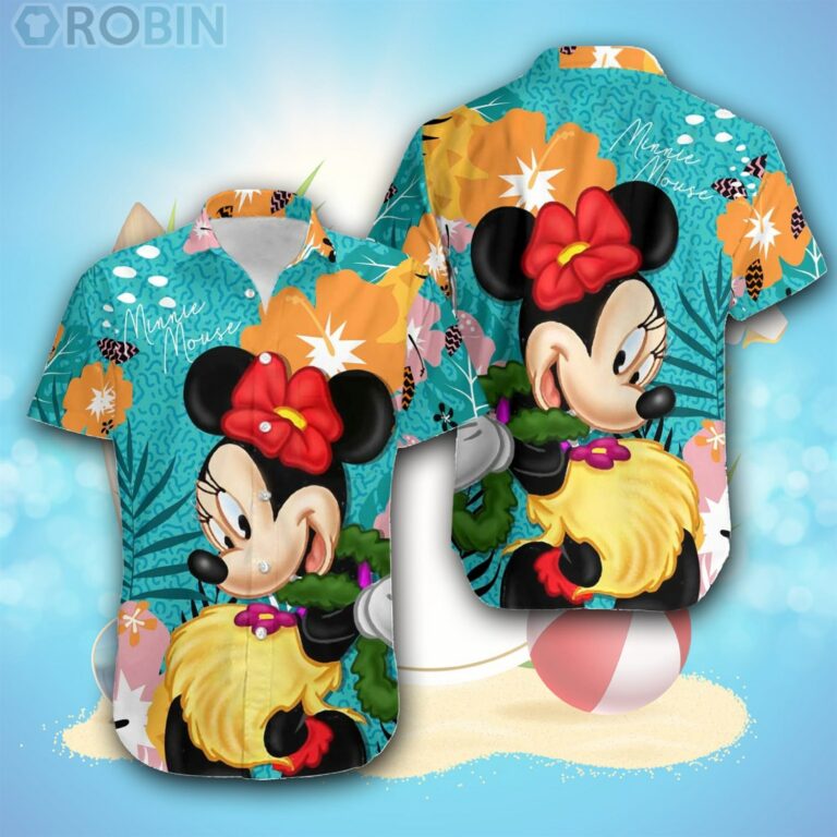 Minnie Mouse Floral Pattern Disney Hawaiian Shirt