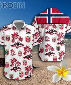 Norway National Football Team Hawaiian Shirt And Shorts Norway National Football Team Hawaiian Shirt And Shorts
