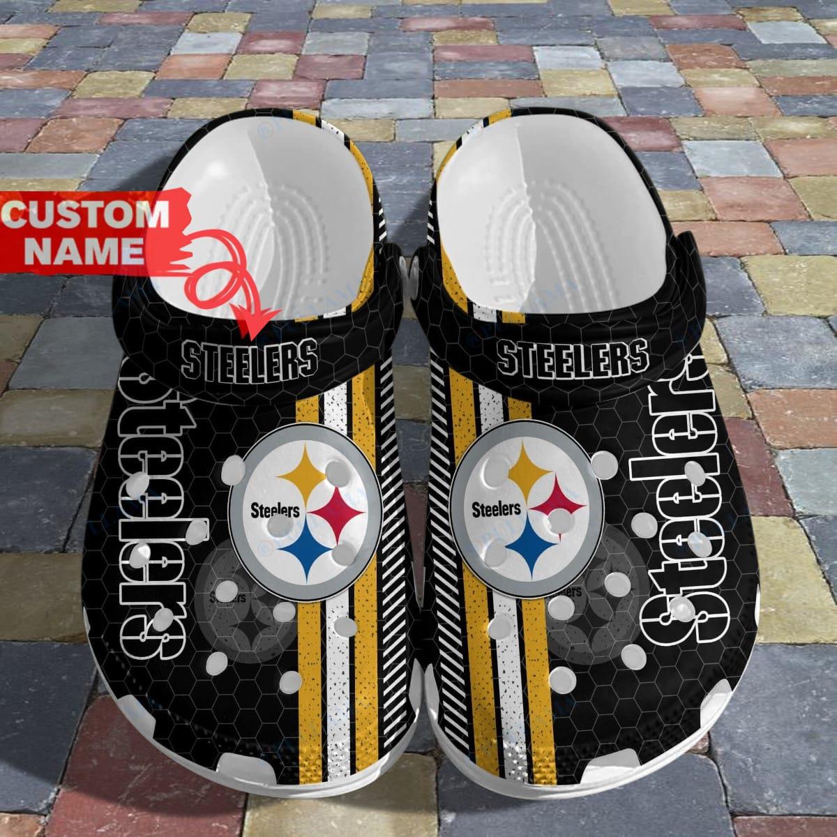 Personalized NFL Football Pittsburgh Steelers Crocs - RobinPlaceFabrics