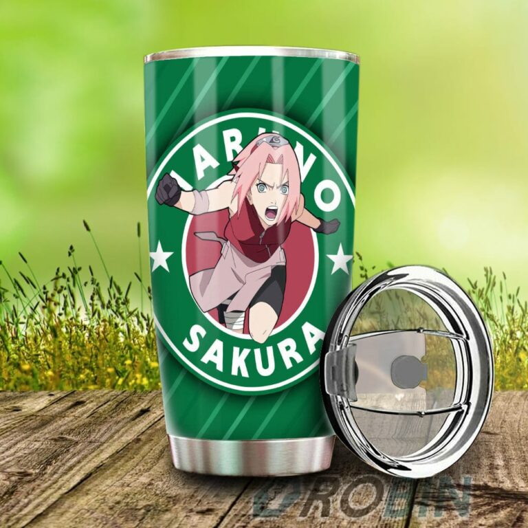 Sakura Stainless Steel Tumbler Cup Custom Naruto Anime