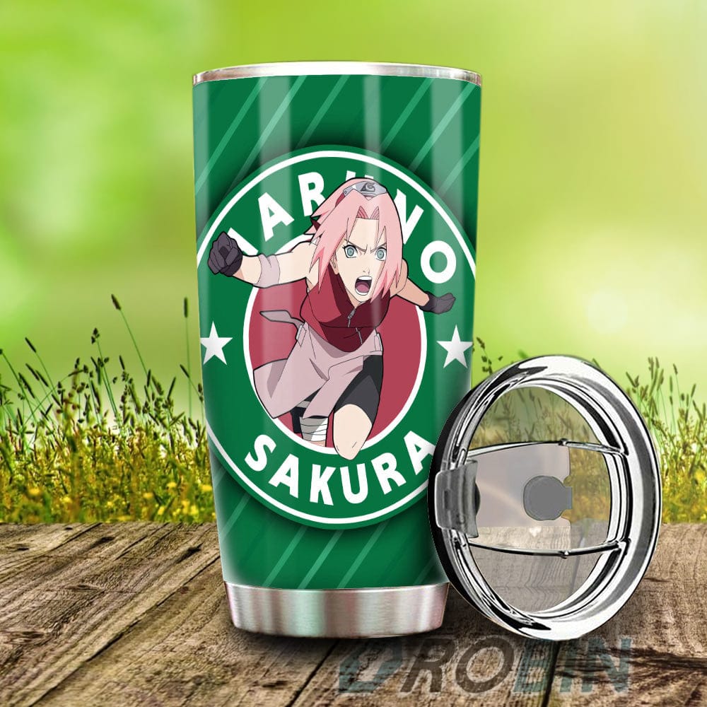 Sakura Stainless Steel Tumbler Cup Custom Naruto Anime - RobinPlaceFabrics