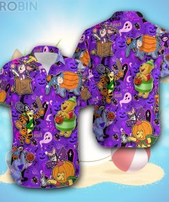 Winnie The Pooh Purple Pattern Disney Hawaiian Shirt