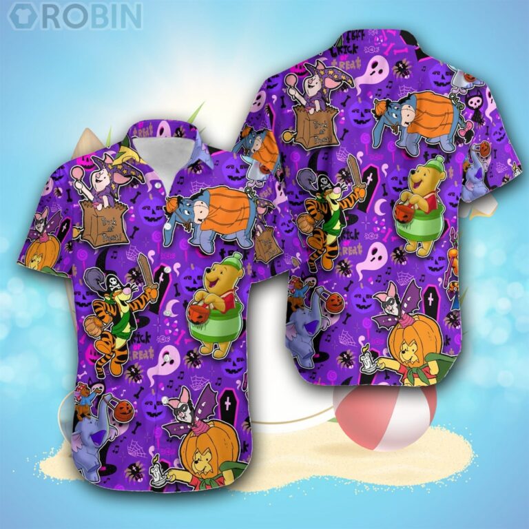 Winnie The Pooh Purple Pattern Disney Hawaiian Shirt