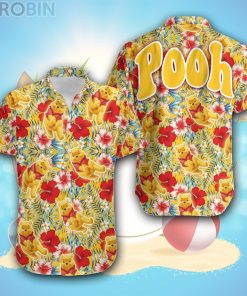 Winnie The Pooh Yellow Floral Disney Hawaiian Shirt