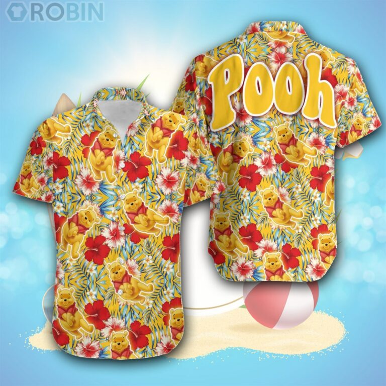 Winnie The Pooh Yellow Floral Disney Hawaiian Shirt