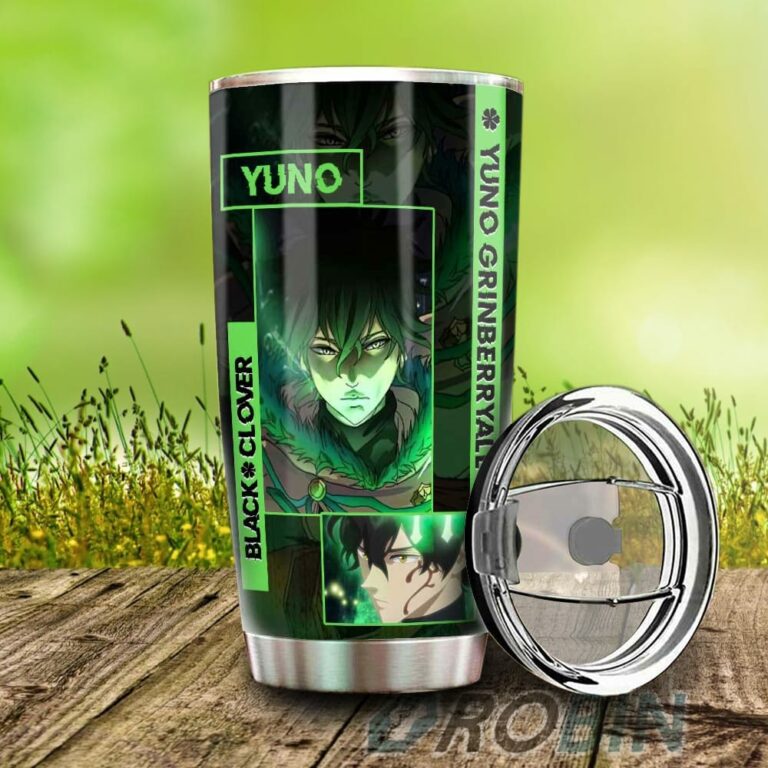 Yuno Grinberryall Stainless Steel Tumbler Cup Custom Black Clover Anime