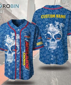 Adelaide Football Club Skull Floral 3D Personalized Baseball Jersey