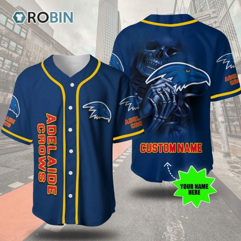 Adelaide Football Club Skull 3D Personalized Baseball Jersey