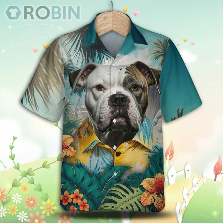American Bulldog AITropical Hawaiian Shirt, For Love Dog Shirt