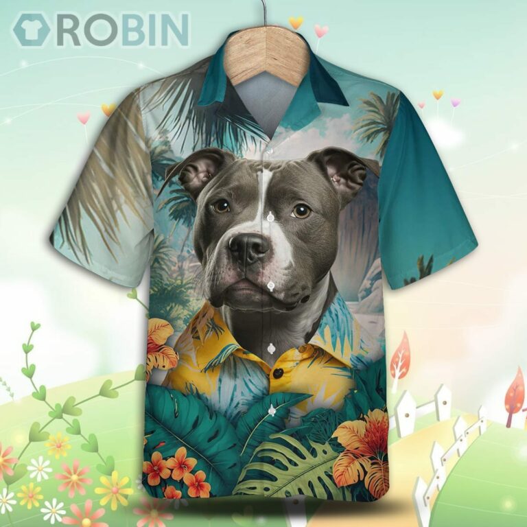 American Staffordshire Terrier AI Tropical Hawaiian Shirt, For Love Dog Shirt