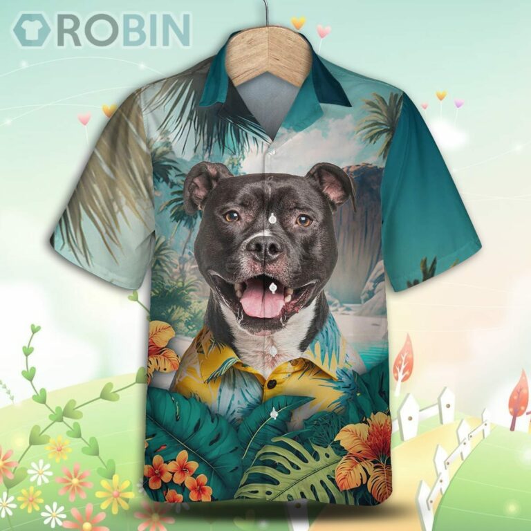 American Staffordshire Terrier Tropical Hawaiian Shirt, For Love Dog Shirt