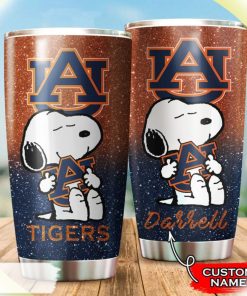 Auburn Tigers Snoopy Custom Name Tumbler