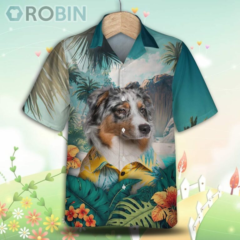 Australian Shepherd Tropical Hawaiian Shirt, For Love Dog Shirt