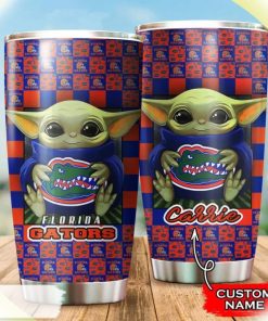 Baby Yoda Hug Florida Gators Custom Name Tumbler Baby Yoda Hug Florida Gators Custom Name Tumbler