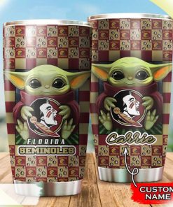 Baby Yoda Hug Florida State Seminoles Custom Name Tumbler Baby Yoda Hug Florida State Seminoles Custom Name Tumbler