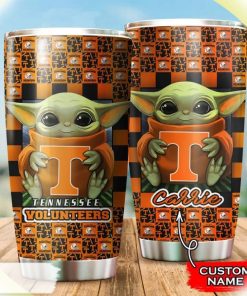 Baby Yoda Hug Logo Tennessee Volunteers Custom Name Tumbler Baby Yoda Hug Logo Tennessee Volunteers Custom Name Tumbler