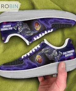 Baltimore Ravens Air Sneakers Mascot Thunder Style Custom NFL Sport Shoes