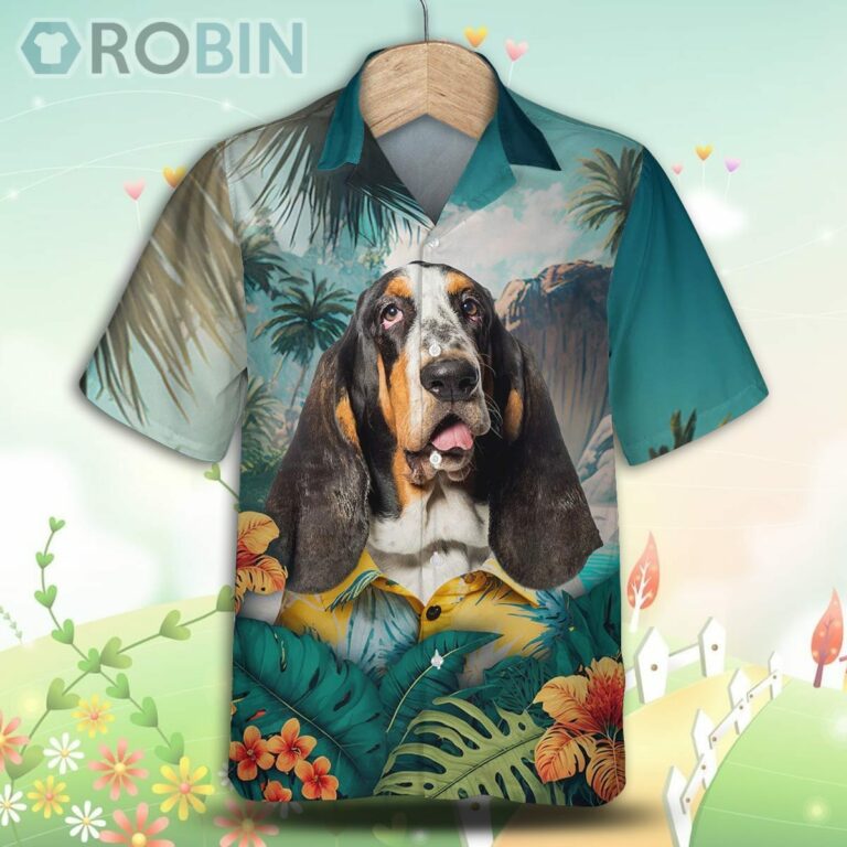 Basset Hound Tropical Hawaiian Shirt, For Love Dog Shirt
