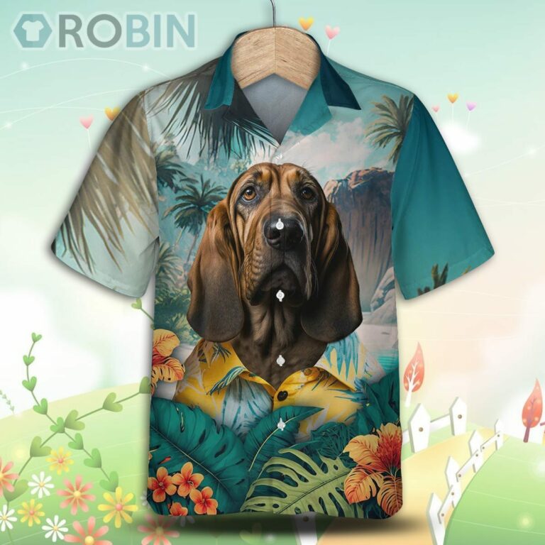 Bloodhound AI Tropical Hawaiian Shirt, For Love Dog Shirt