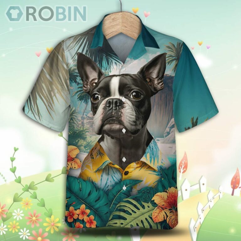 Boston Terrier AI Tropical Hawaiian Shirt, For Love Dog Shirt