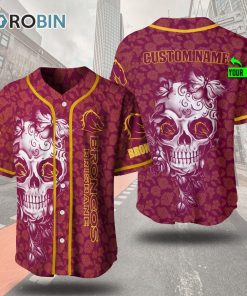 Brisbane Broncos Skull Floral 3D Personalized Baseball Jersey Brisbane Broncos Skull Floral 3D Personalized Baseball Jersey