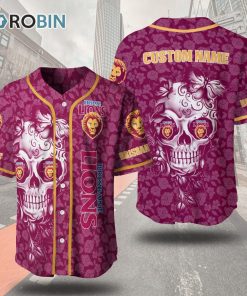 Brisbane Lions Football Club Skull 3D Personalized Baseball Jersey Brisbane Lions Football Club Skull 3D Personalized Baseball Jersey
