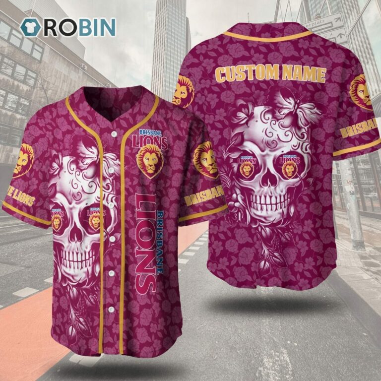Brisbane Lions Football Club Skull 3D Personalized Baseball Jersey