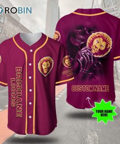 Brisbane Lions Skull 3D Personalized Baseball Jersey