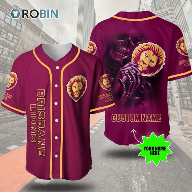 Brisbane Lions Skull 3D Personalized Baseball Jersey