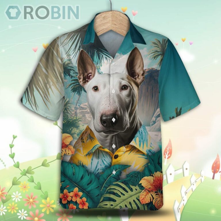 Bull Terrier AI Tropical Hawaiian Shirt, For Love Dog Shirt
