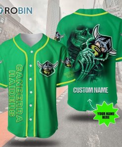 Canberra Raiders Skull 3D Personalized Baseball Jersey Canberra Raiders Skull 3D Personalized Baseball Jersey