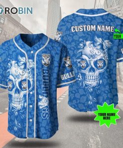 Canterbury-Bankstown Bulldogs Skull Floral 3D Personalized Baseball Jersey