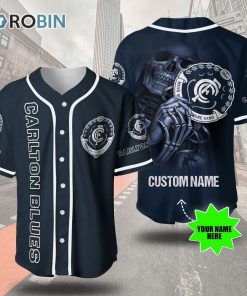 Carlton Football Club Skull 3D Personalized Baseball Jersey Carlton Football Club Skull 3D Personalized Baseball Jersey