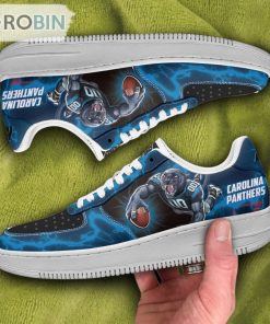 Carolina Panthers Air Sneakers Mascot Thunder Style Custom NFL Sport Shoes