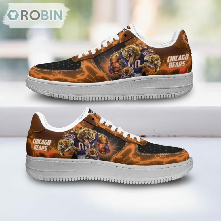 Chicago Bears Air Sneakers Mascot Thunder Style Custom NFL Sport Shoes